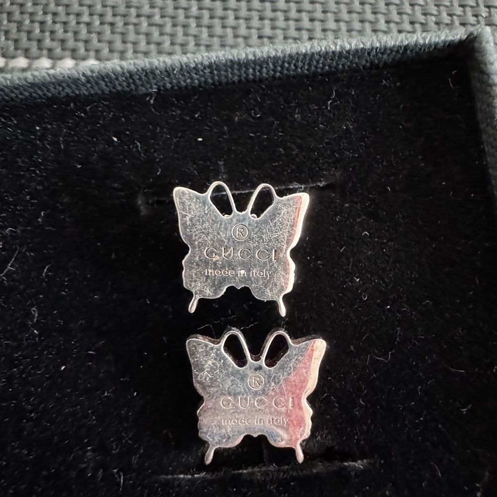 Authentic Gucci Metallic Butterfly Earrings
